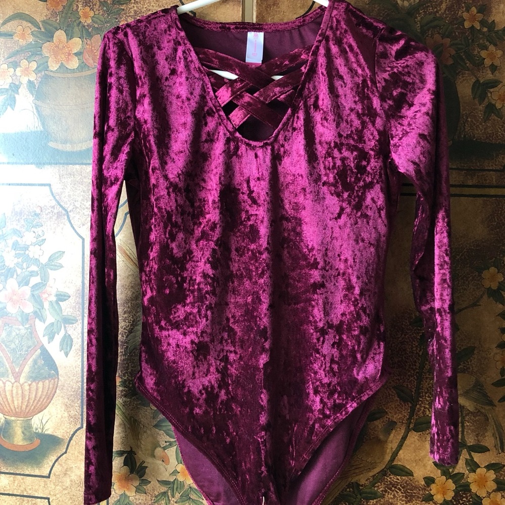 *Lowest* Crushed Red Velvet Bodysuit